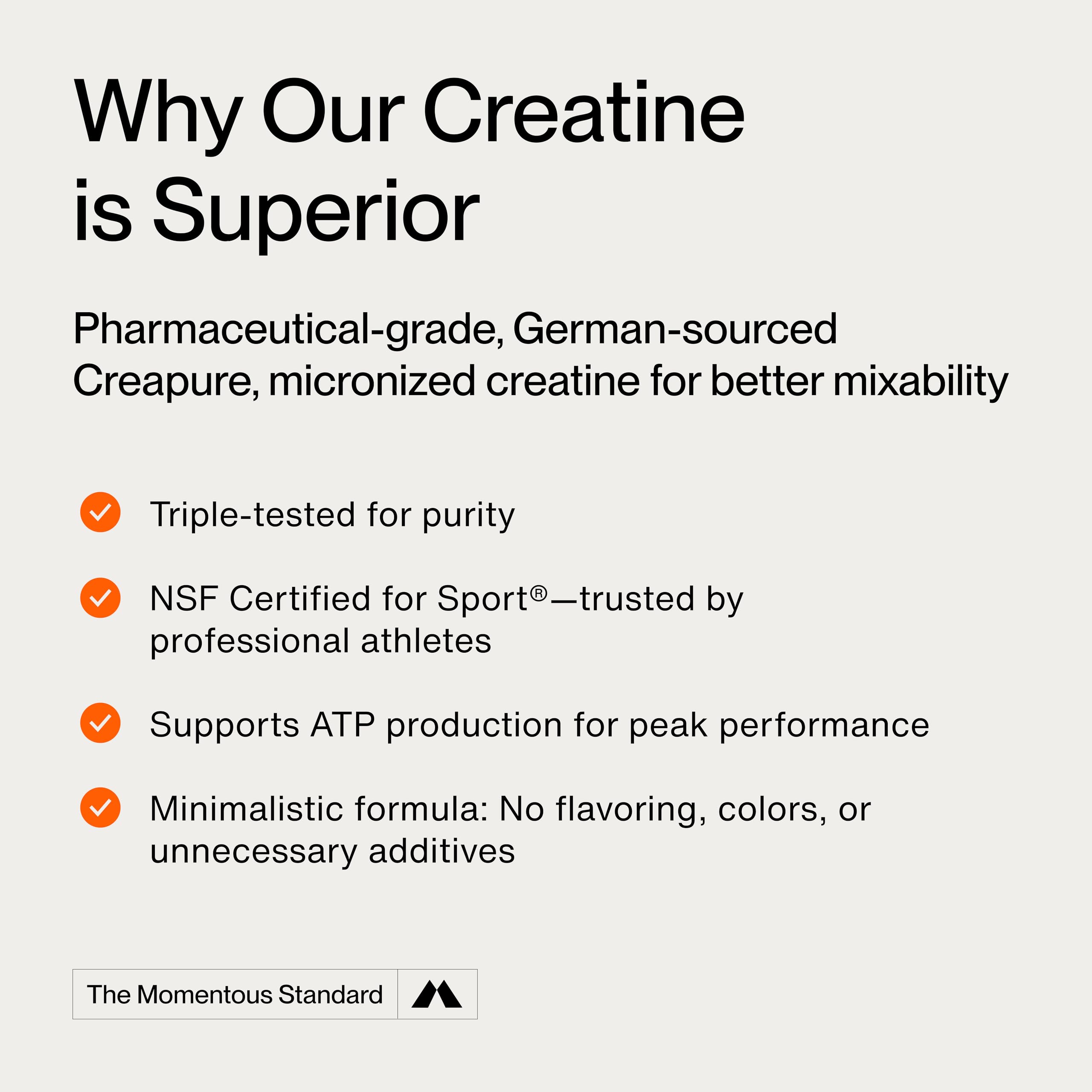 Momentous Creatine Lemon Monohydrate Powder - Creatine Powder - Supports Strength, Lean Muscle, & Recovery for Men & Women - NSF Certified for Sport - 6.49 g per Serving - 15 Servings - Image 6