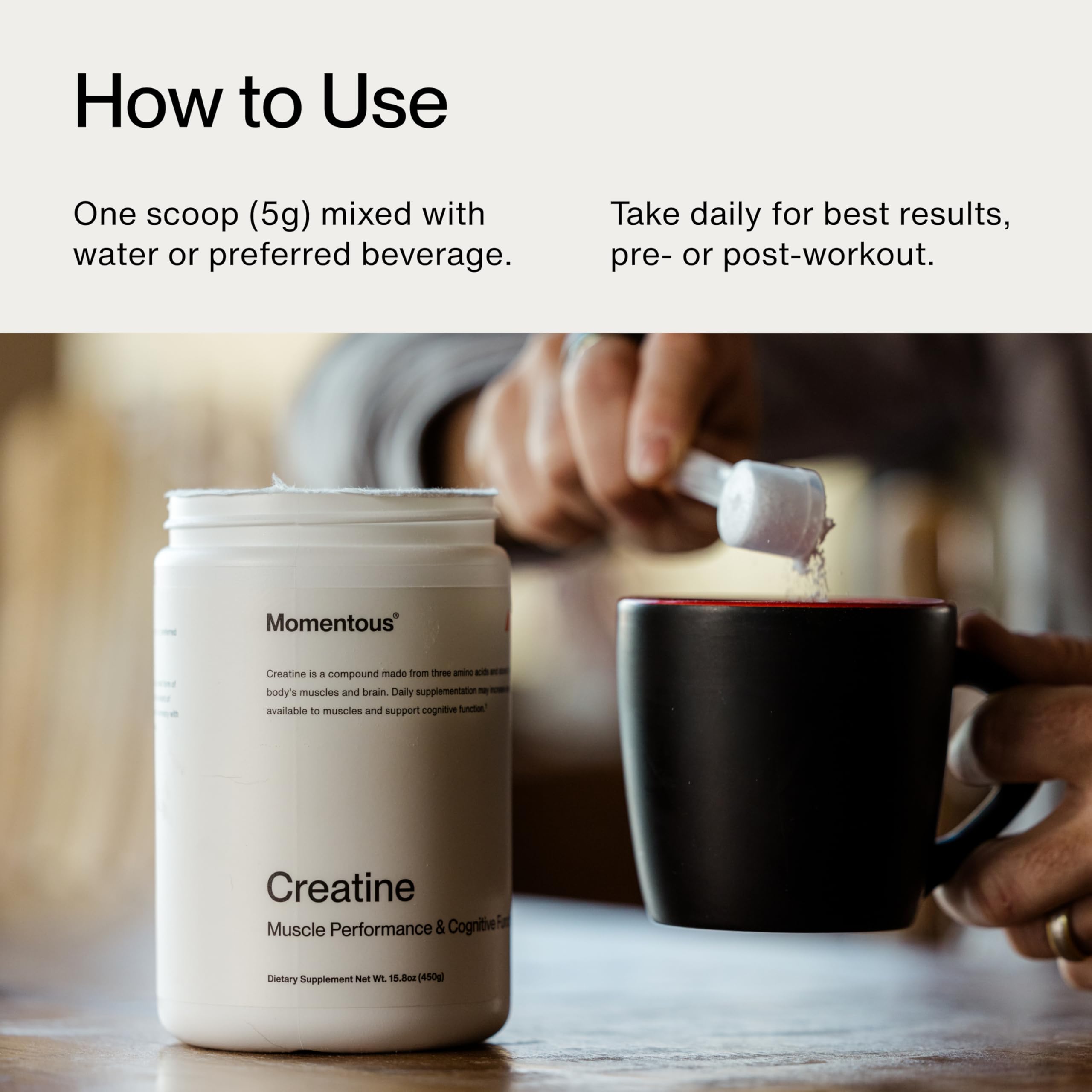 Momentous Creatine Lemon Monohydrate Powder - Creatine Powder - Supports Strength, Lean Muscle, & Recovery for Men & Women - NSF Certified for Sport - 6.49 g per Serving - 15 Servings - Image 8