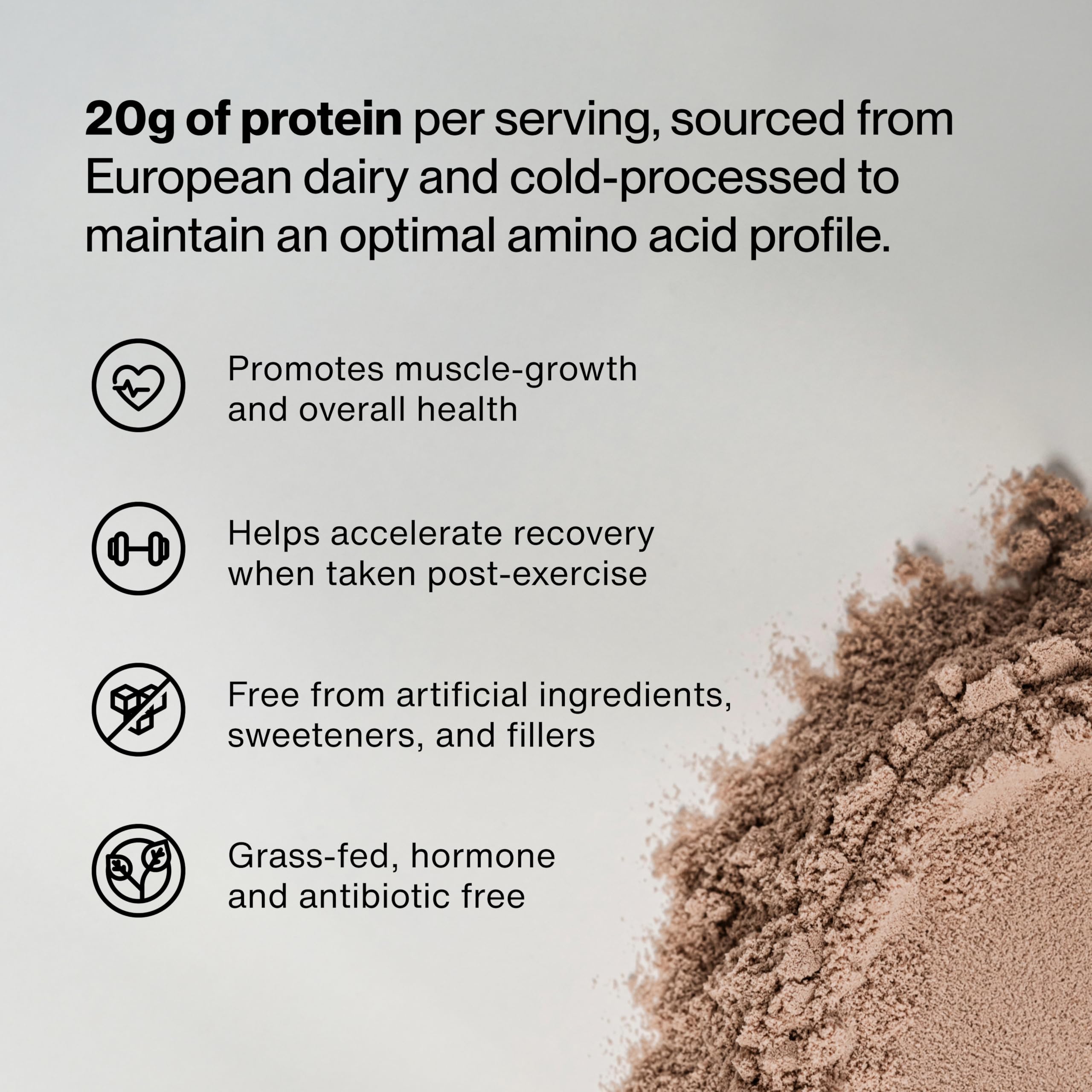 Momentous Essential Grass-Fed Whey Protein Powder – 20 g Whey Isolate Protein – NSF Certified for Sport – Gluten-Free – 25 Servings for Essential Everyday Use – Chocolate – Net WT 1.44 LB (655 g) - Image 3