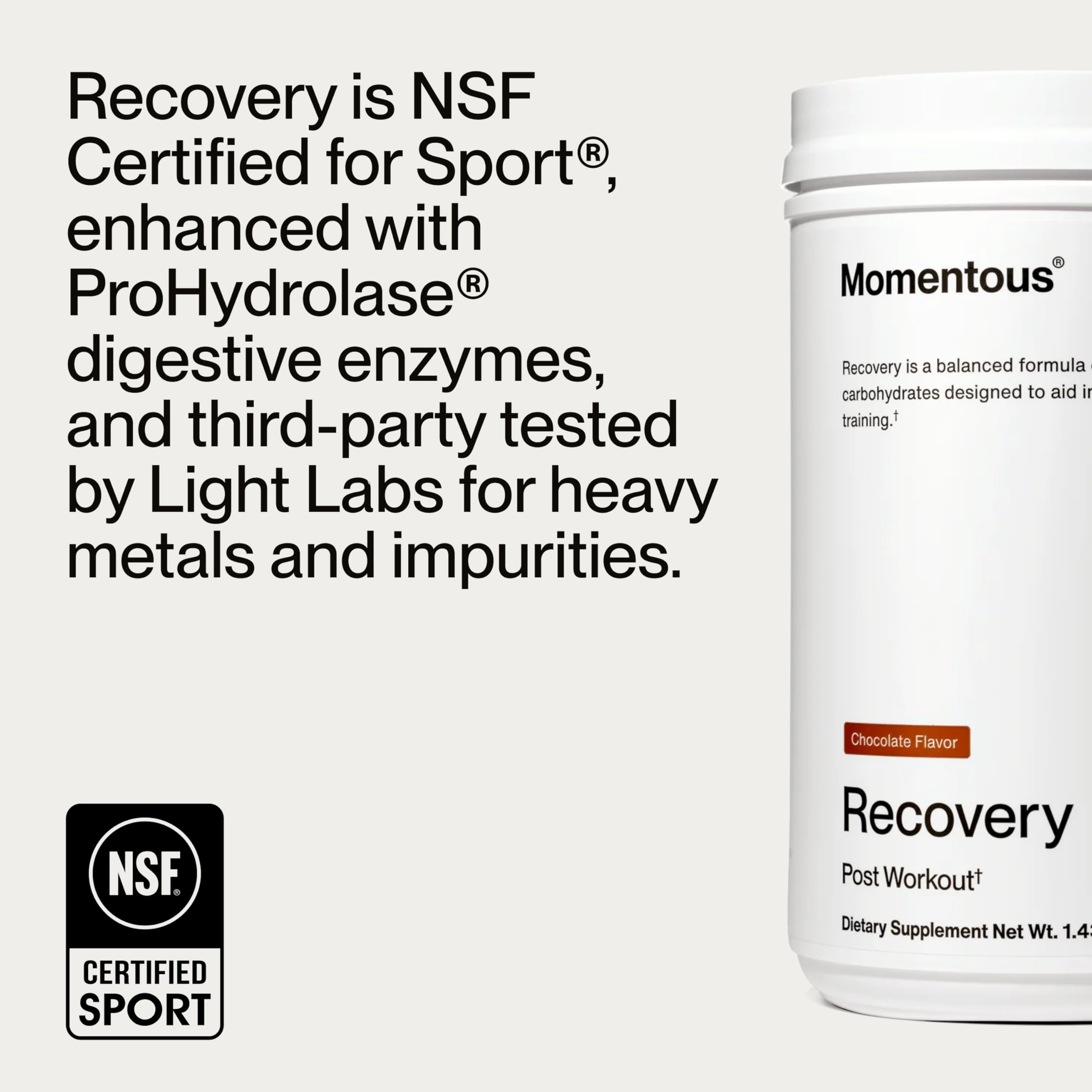Momentous Recovery Grass-Fed Whey Protein Powder - 20 g Post-Workout Whey Isolate Protein - NSF Certified for Sport - Gluten-Free - 15 Servings - Chocolate - Package May Vary - Image 6